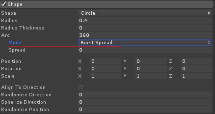 Shape module set to Burst Spread