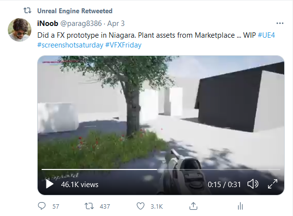 Retweet by Unreal Engine